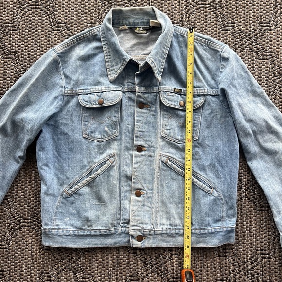 Vintage Blue Bell Maverick Jacket Adult 46 Blue Light Wash Trucker Denim 70s - Picture 13 of 14